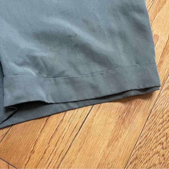 LOFT Women's Size 12 Olive Green Button-Up Romper with Cuffed Shorts + Tie Waist - Picture 4 of 16